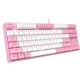 Dareu EK87 Mechanical Gaming Keyboard (Pink-White)