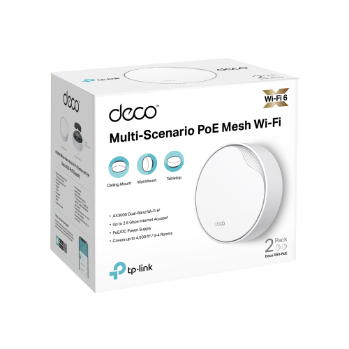 TP-Link Deco X50-PoE AX3000 Whole Home Mesh WiFi 6 Router (2 Pack)