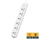 Deli CT705ES 3 Pin 6 Port 3 Meter Power Strip With Surge Protection