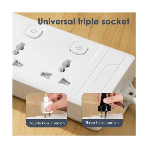 Deli ET411 2 Pin 4 Port 2 Meter Power Strip