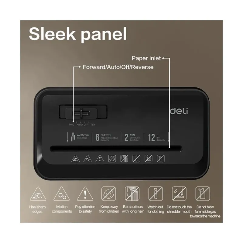 Deli ET016 6 Sheet Mini Paper Shredder Deli ET016 6 Sheet Mini Paper Shredder