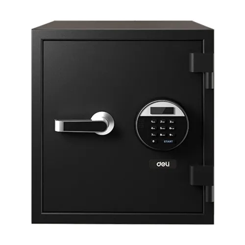 Deli ET581 Black Digital Safe Box (Key, Password & Fireproof)