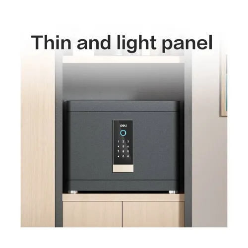 Deli ET593 Black Automatic Door Digital Safe Box (Key, Password & Fingerprint)