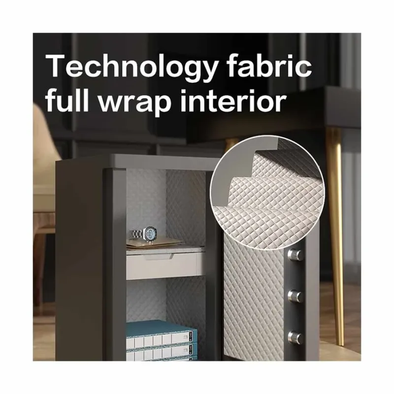 Deli ET593 Black Automatic Door Digital Safe Box (Key, Password & Fingerprint)
