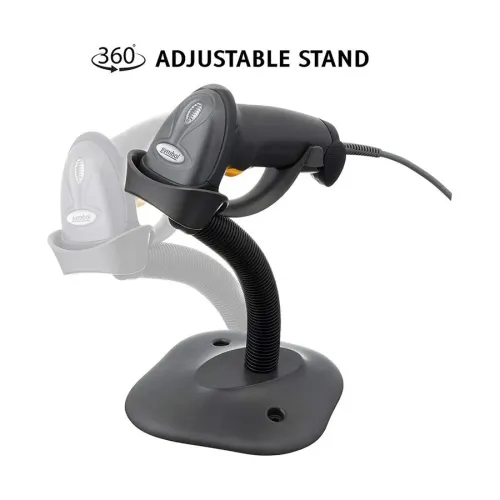 Zebra LS2208 Single Line Laser Barcode Scanner with Stand