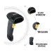 Zebra LS2208 Single Line Laser Barcode Scanner with Stand