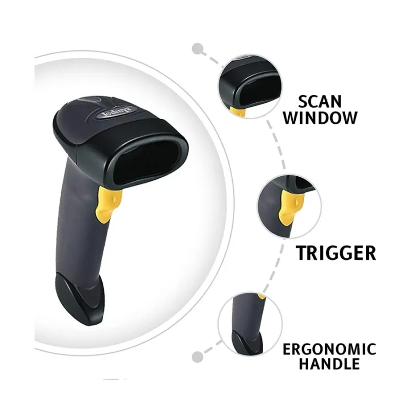 Zebra LS2208 Single Line Laser Barcode Scanner with Stand
