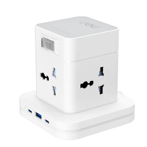 Deli ET762 4 Port 1.6 Meter Standing Power Strip