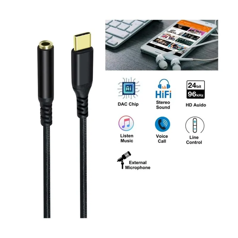Dtech DCH-2930 Type-C to 3.5mm Audio Cable