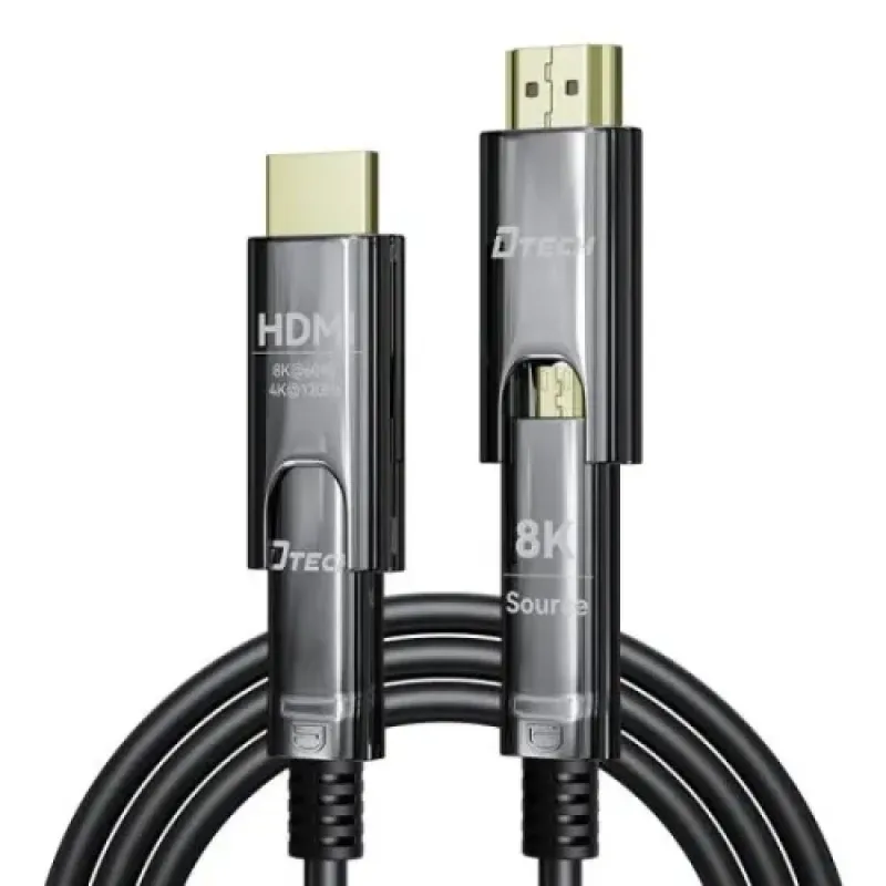 Dtech DT-HF3020 20 Meter Type-D to Type-A Dual Connector Fiber Optic HDMI Cable Dtech DT-HF3020 20 Meter Type-D to Type-A Dual Connector Fiber Optic HDMI Cable