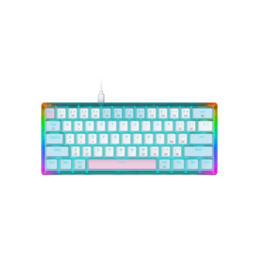  E-YOOSO Z11T TRANSPARENT ICE BLUE BACKLIT WIRED MECHANICAL KEYBOARD WHITE-BLUE 