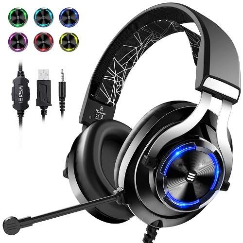 EKSA E3000 USB Stereo Lightweight Comfortable Gaming Headphones – Black