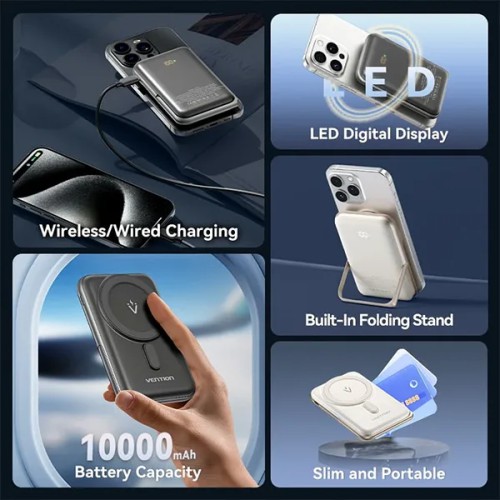 VENTION FHNB0 20W 10000mAh Magnetic Wireless Power Bank