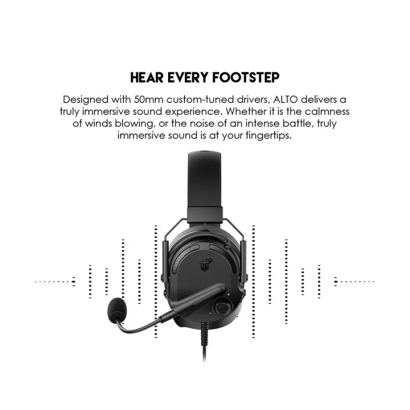 Fantech MH91 Alto Wired On-Ear Black Gaming Headphone