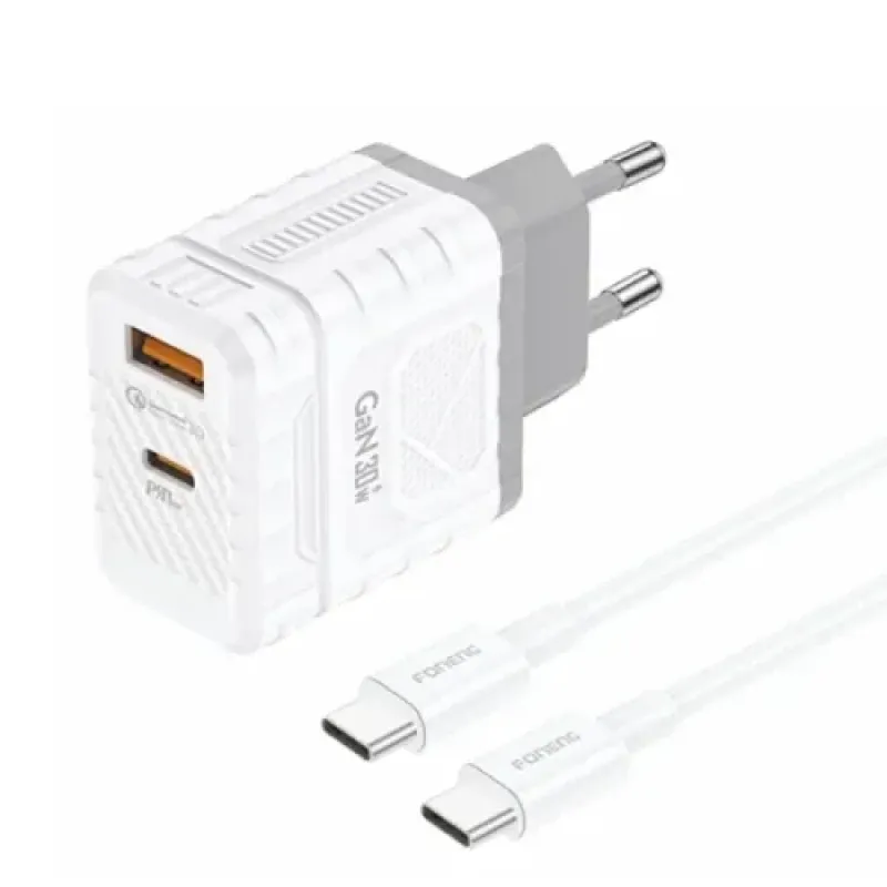 FONENG EU61 30W Dual Port Charger Adapter With Type-C Cable