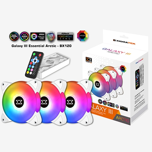 Xigmatek Galaxy III Essential Arctic Case Fan (3 Pack)