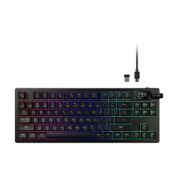 Gamdias HERMES M7 HYBRID RGB Red Switch Tri-Mode Mechanical Keyboard With Display