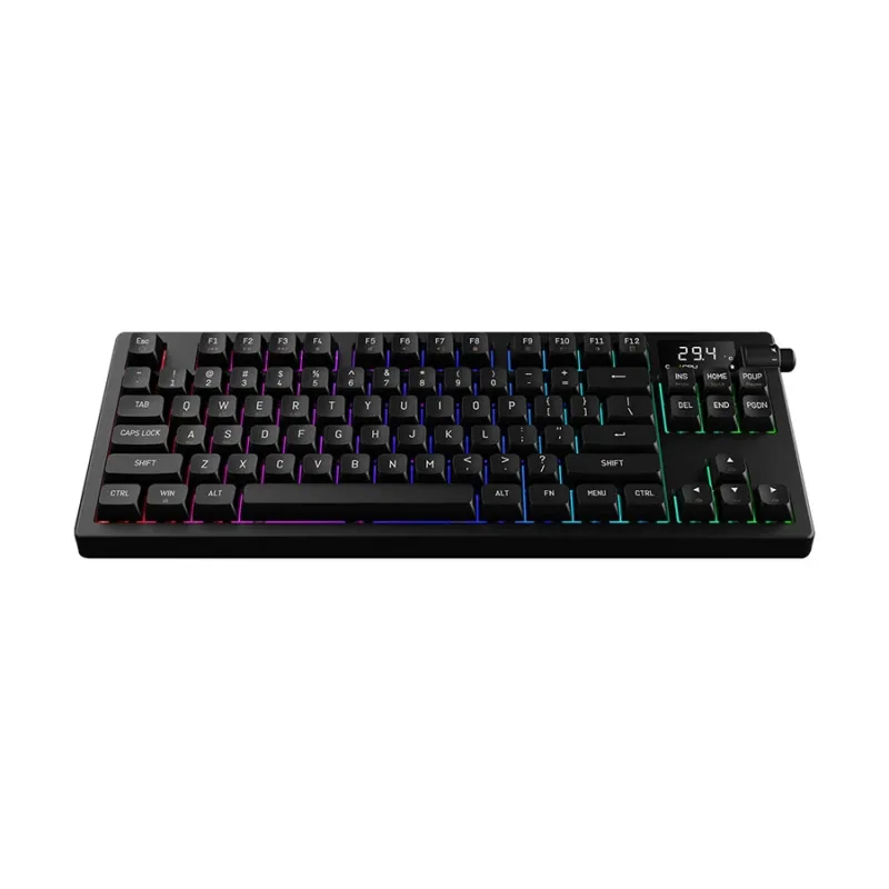 Gamdias HERMES M7 HYBRID RGB Red Switch Tri-Mode Mechanical Keyboard With Display