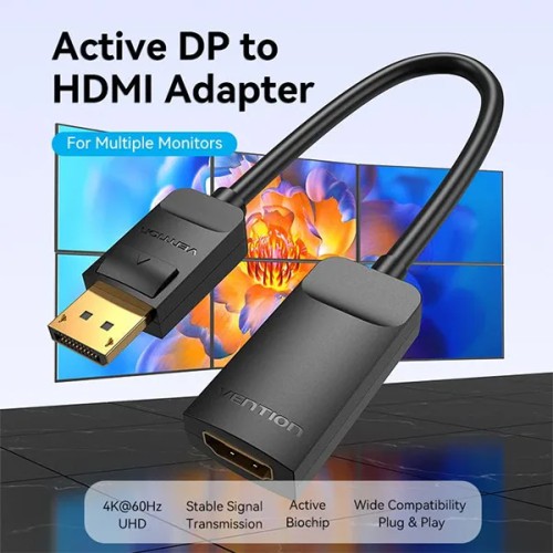 VENTION HBZBB 4K DP to HDMI Converter - Black VENTION HBZBB 4K DP to HDMI Converter - Black