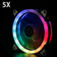 HXHF RGB 5 in 1 120mm Case Cooling Fan Pack