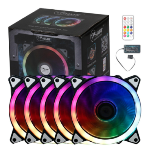 HXHF RGB 5 in 1 120mm Case Cooling Fan Pack