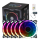 HXHF RGB 5 in 1 120mm Case Cooling Fan Pack