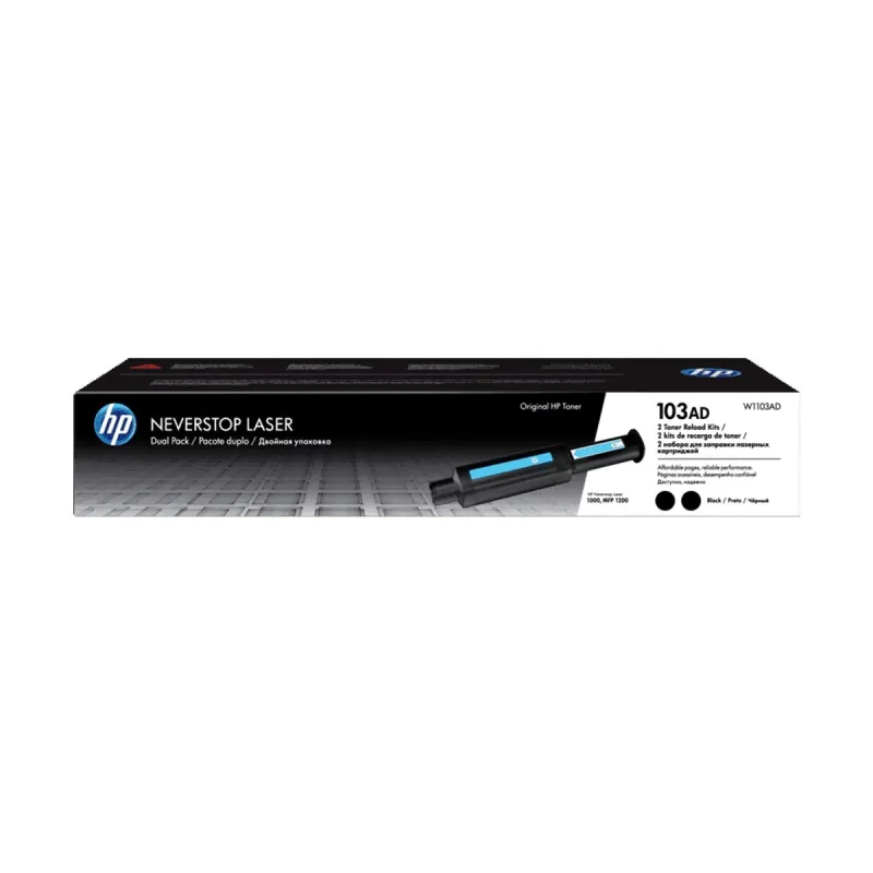 HP 103AD Dual Pack Black Original Neverstop Laser Toner Reload Kit