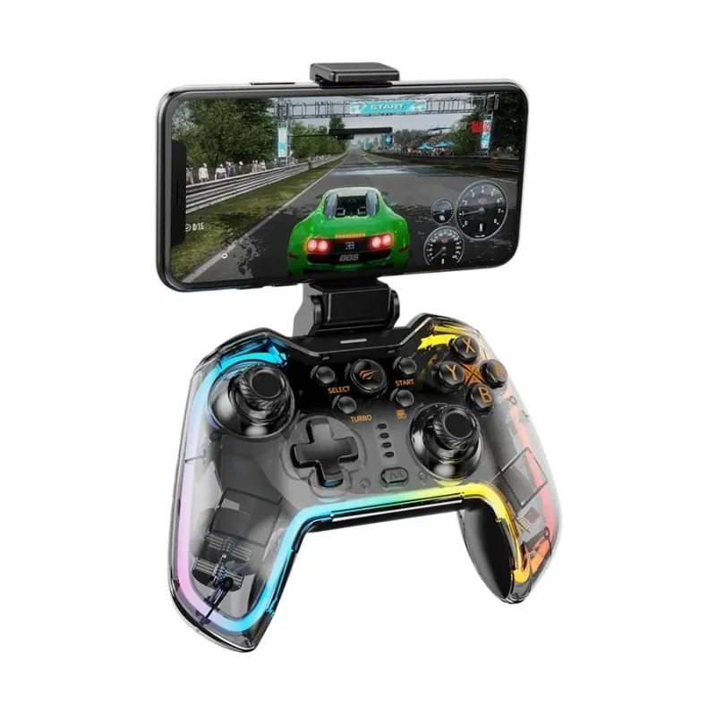 Havit G158BT Pro RGB Wireless Vibration Transparent Game Pad
