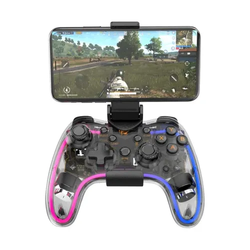 Havit G180BT RGB Wireless Vibration Transparent Game Pad