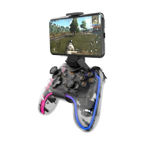 Havit G180BT RGB Wireless Vibration Transparent Game Pad