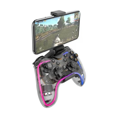 Havit G180BT RGB Wireless Vibration Transparent Game Pad