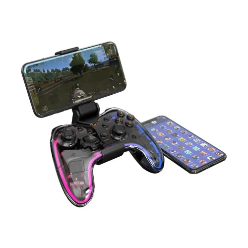 Havit G180BT RGB Wireless Vibration Transparent Game Pad