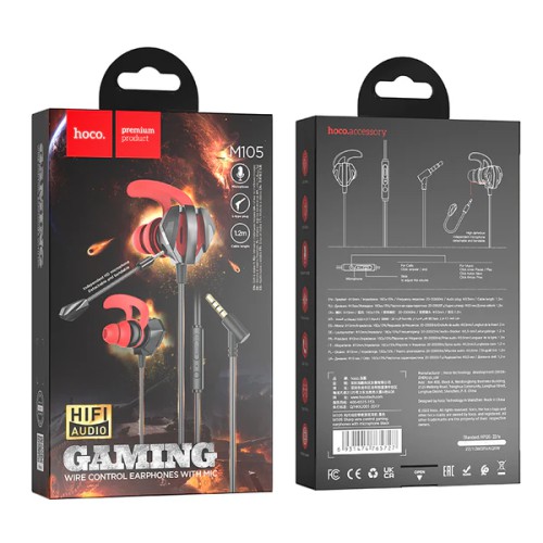Hoco M105 Wired 1.2m Cable Length Gaming Earphone Hoco M105 Wired 1.2m Cable Length Gaming Earphone