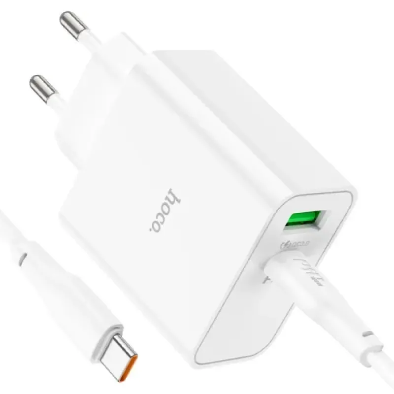 Hoco C113A Awesome Dual Port 65W Charger With Type C Cable