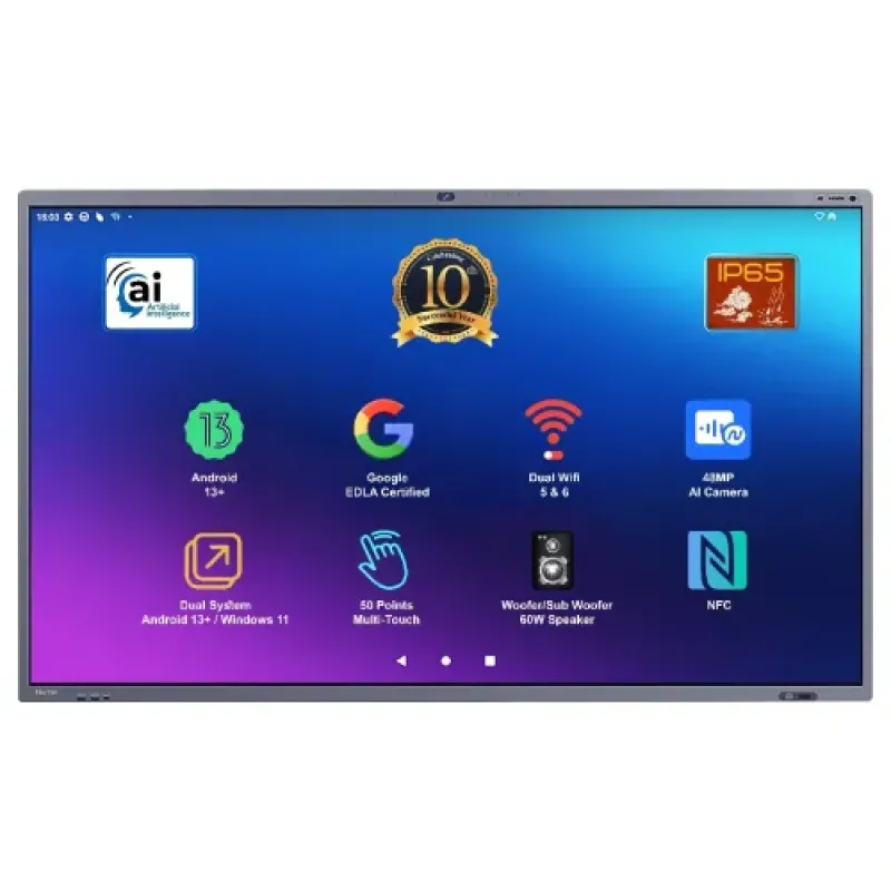 Horion 65M6APro 65" 4K UHD Interactive Flat Panel With 48MP WebCam & Microphone Horion 65M6APro 65" 4K UHD Interactive Flat Panel With 48MP WebCam & Microphone
