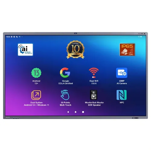 Horion 75M6APro 75" 4K UHD Interactive Flat Panel With 48MP WebCam & Microphone