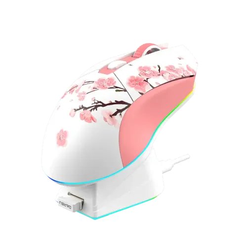 Dareu EM901X RGB Wireless Gaming Mouse With Dock (Pink)