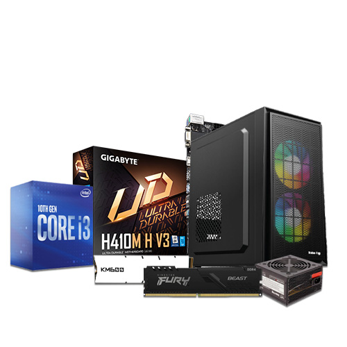 Intel Core i3-10100 With GIGABYTE H410M H V3 PC Build