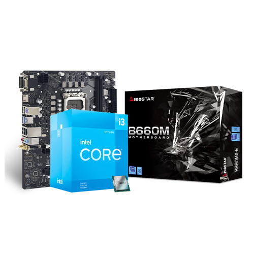 Intel Core i3 10100F with Biostar B660MX-E CPU Motherboard Combo