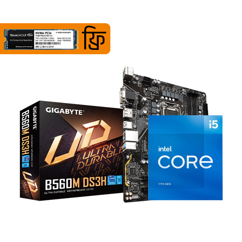 Intel Core i5-11400 With Gigabyte B560M DS3H Combo