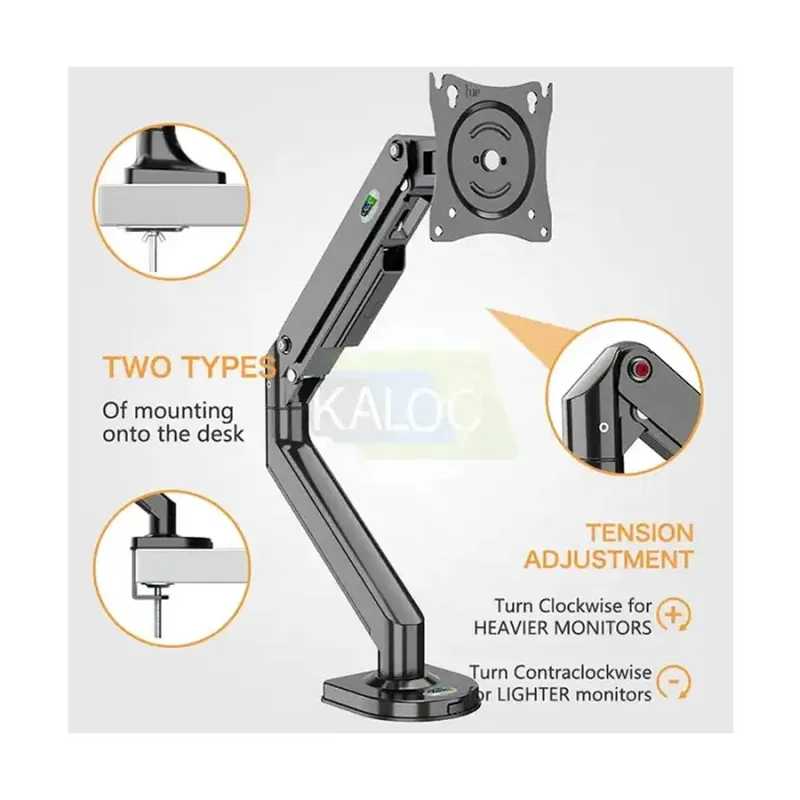 Kaloc KLC-DS200 Adjustable Single Arm Monitor Desktop Mount Stand