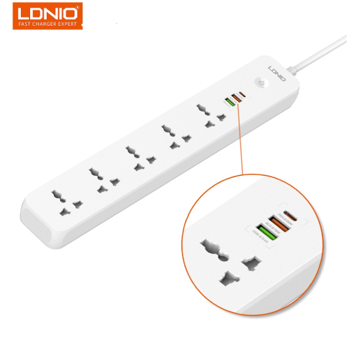 LDNIO SC5319 Multi Socket Extension Lead with 5 AC 3 USB Power Socket Plug Extender 2M