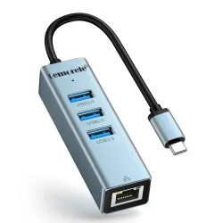 Lemorele TC43L USB-C 4-in-1 Hub with Ethernet and USB Ports Lemorele TC43L USB-C 4-in-1 Hub with Ethernet and USB Ports