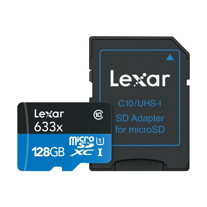 Lexar High-Performance 633x 128GB MicroSDXC UHS-I Memory Card with Adapter