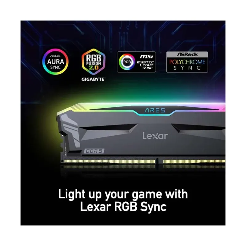 Lexar Ares RGB 16GB DDR5 5600MHz Grey Desktop RAM