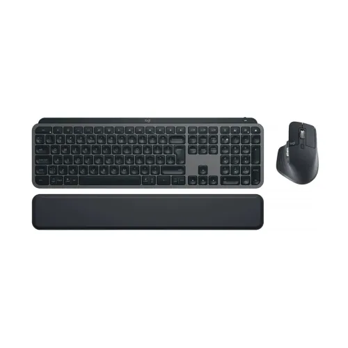 Logitech MX Keys S Wireless Graphite Keyboard & Mouse Combo With Palmrest