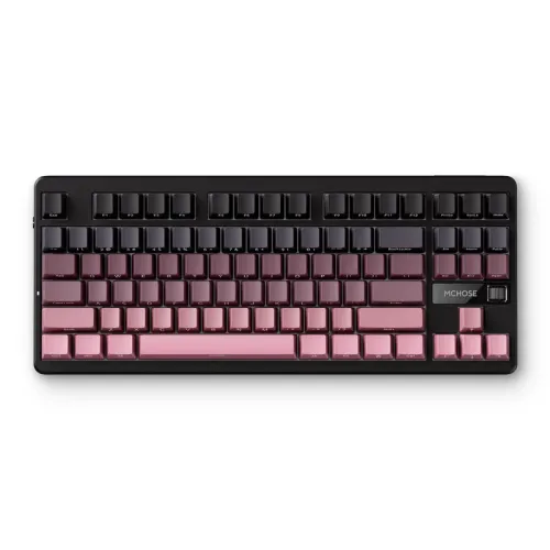 MCHOSE G87 Tri Mode Mechanical Gaming Keyboard Black Pink