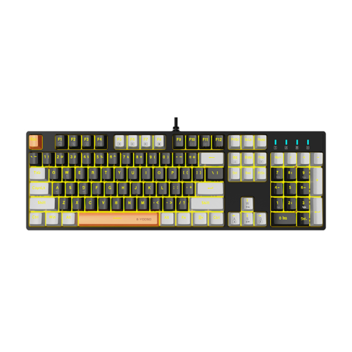 E-Yooso Z14 Hotswappable Mechanical Keyboard (Yellow Backlit) (Black/Grey)