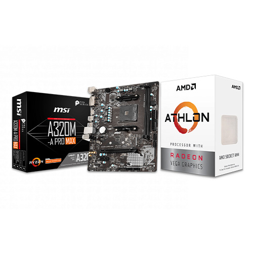 AMD Athlon 3000G With MSI A320M-A Pro max Motherboard Processor Combo