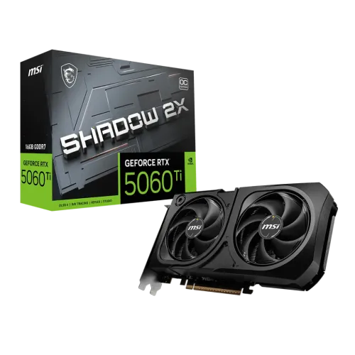 MSI GeForce RTX 5060 Ti 16G SHADOW 2X OC PLUS 16GB GDDR7 Graphics Card